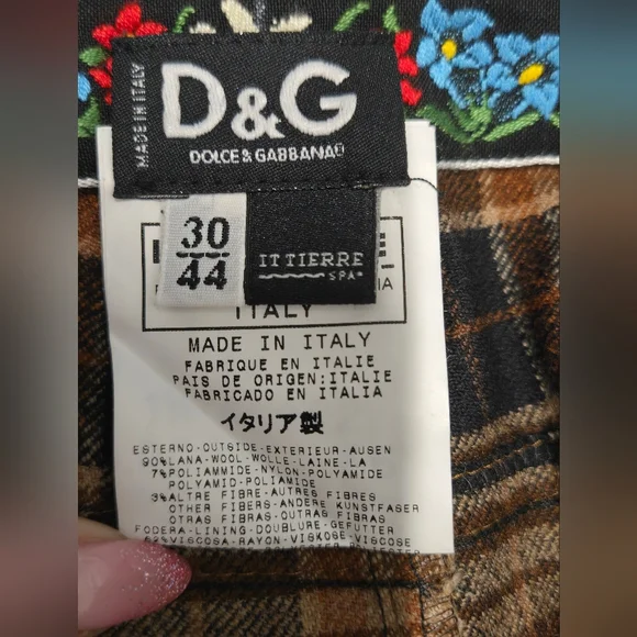 Dolce & Gabbana Plaid Skirt SZ 44 ITÀLY NEW